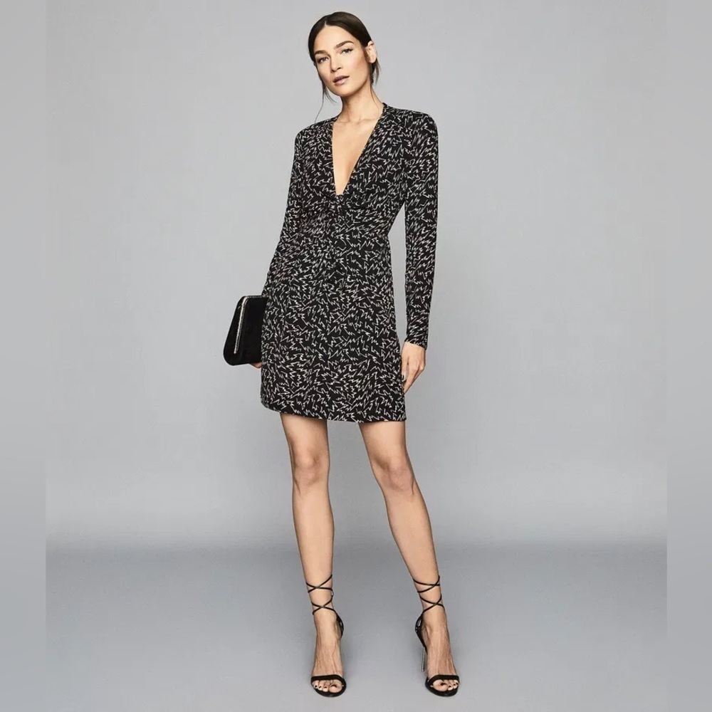 REISS Julia Plunge Front Mini Dress